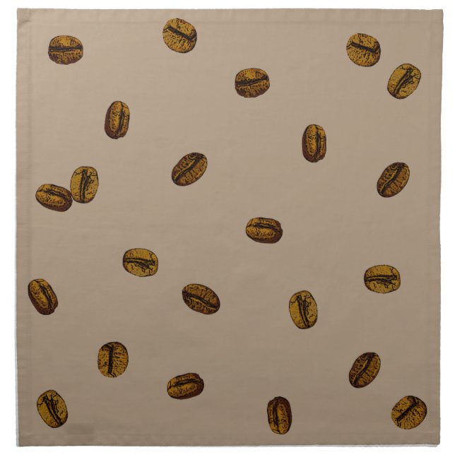 Coffee Bean Pattern Cloth Napkin (Front)