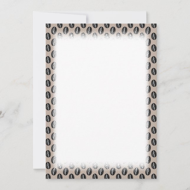 Coffee Bean Pattern Custom Borders Invitation (Front)