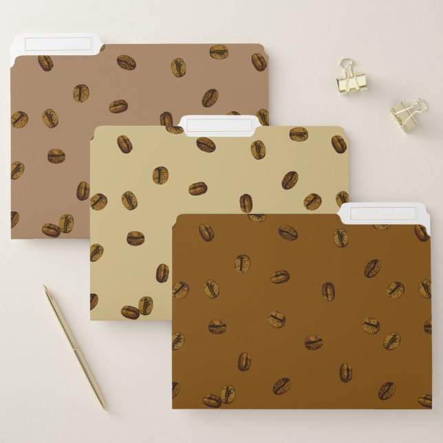 Coffee Bean Pattern File Folder (Set)