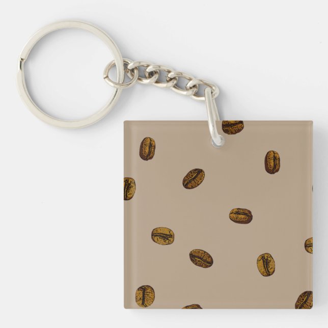 Coffee Bean Pattern Keychain (Front)