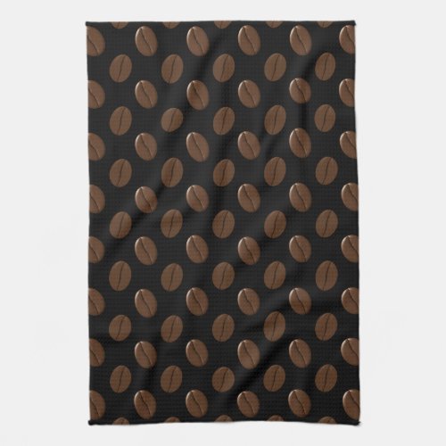 Coffee Bean Pattern Kitchen Towel