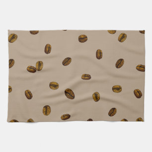 Coffee Bean Pattern Kitchen Towel