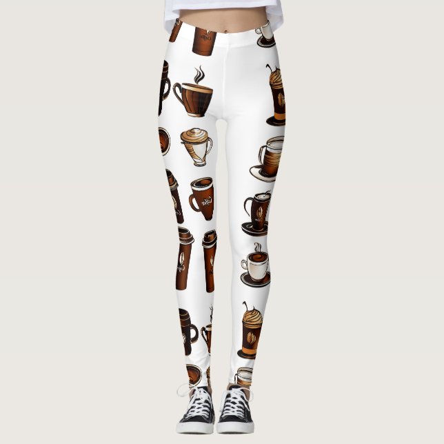 Coffee Bean Pattern Leggings (Front)