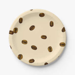 Coffee Bean Pattern Paper Plates