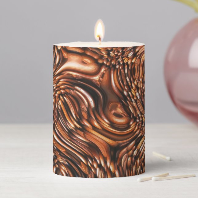 Coffee Bean Pattern Pillar Candle (In Situ)