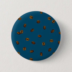 Coffee Bean Pattern Pinback Button