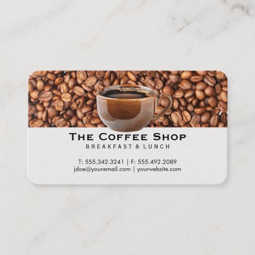 Coffee Bean Pile | Brown Coffee Cup Business Card