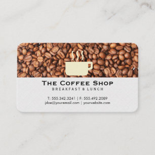 Coffee Bean Pile Coffee Cup Logo Business Card