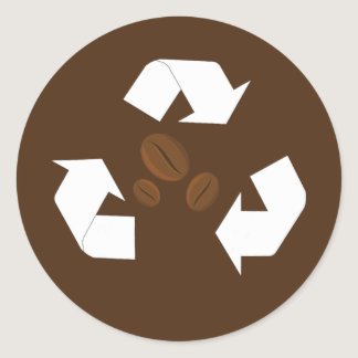 Coffee Bean Recycling Eco friendly Product Earth Classic Round Sticker