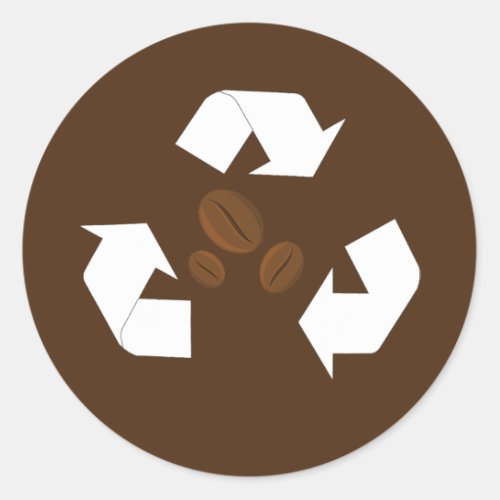 Coffee Bean Recycling Eco friendly Product Earth Classic Round Sticker