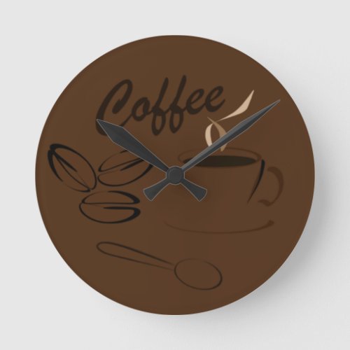 Coffee Bean Round Clock