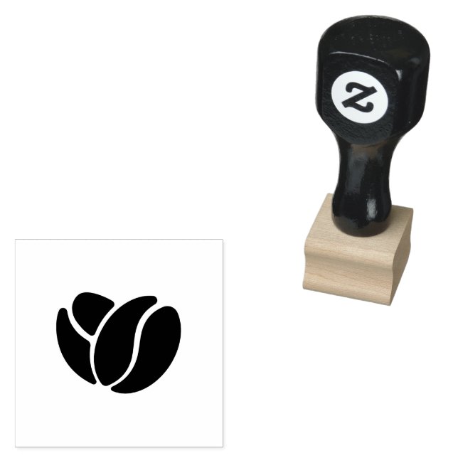 Coffee Bean Rubber Stamp Bold Icon (Stamped)
