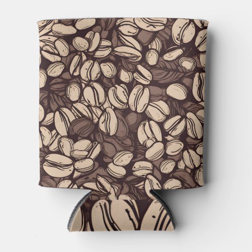 Coffee bean seamless pattern can cooler