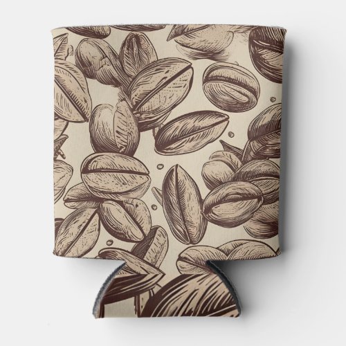 Coffee bean seamless pattern can cooler