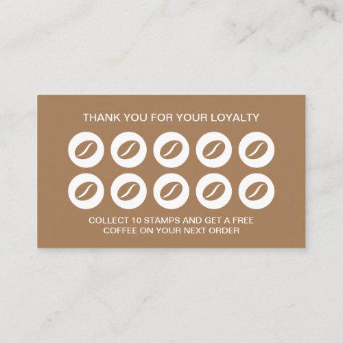 Coffee bean shop loyalty business card template