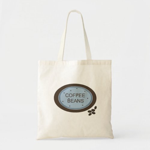 Coffee Bean Sign in Blue and Brown Tote Bag