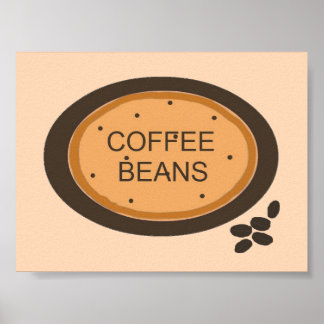Coffee Bean Sign in Orange and Brown