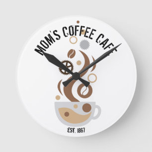 Coffee Bean Technology Science Mom's Cafe Clock