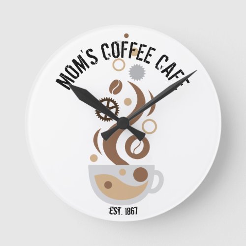 Coffee Bean Technology Science Moms Cafe Clock