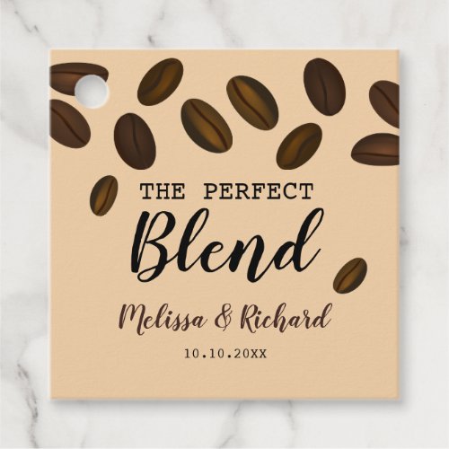 Coffee Bean The Perfect Blend Coffee Wedding Favor Tags