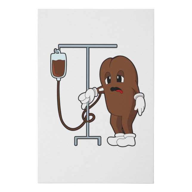 Coffee bean with Coffee pot Faux Canvas Print (Front)