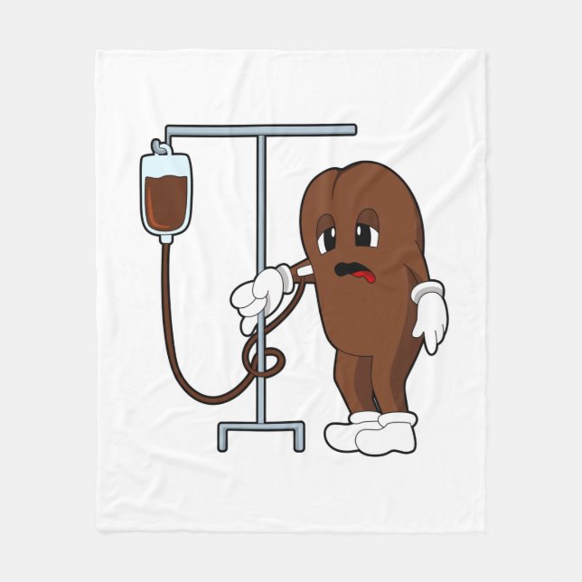 Coffee bean with Coffee pot Fleece Blanket (Front)