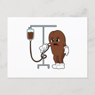 Coffee bean with Coffee pot Postcard