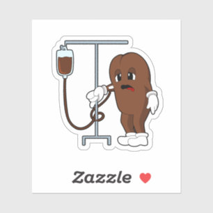 Coffee bean with Coffee pot Sticker