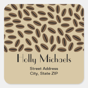 Coffee Beans Address Sticker
