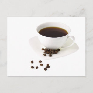 Coffee Beans and Coffee Postcard