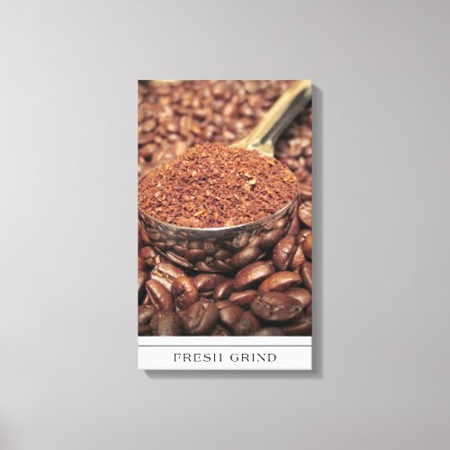 Coffee Beans and Fresh Ground on canvas