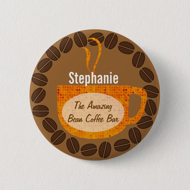 Coffee Beans and Mug Button (Front)