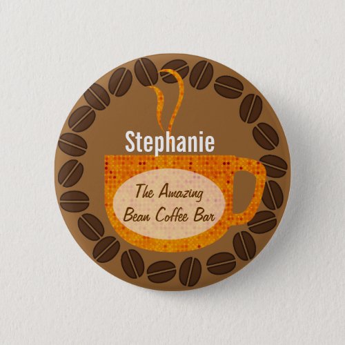 Coffee Beans and Mug Button