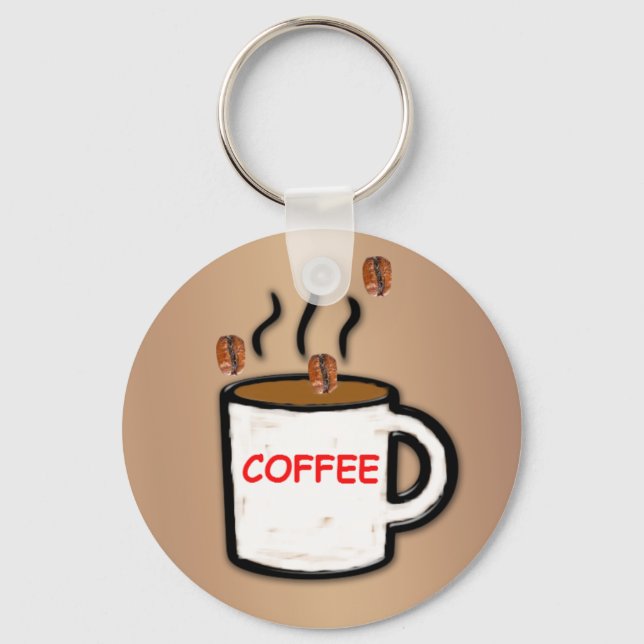 Coffee Beans and Mug Keychain (Front)