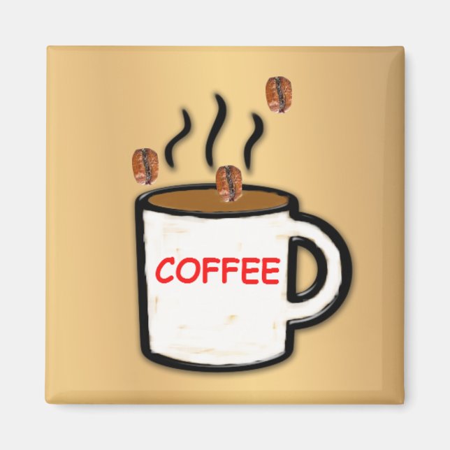 Coffee Beans and Mug Magnet (Front)