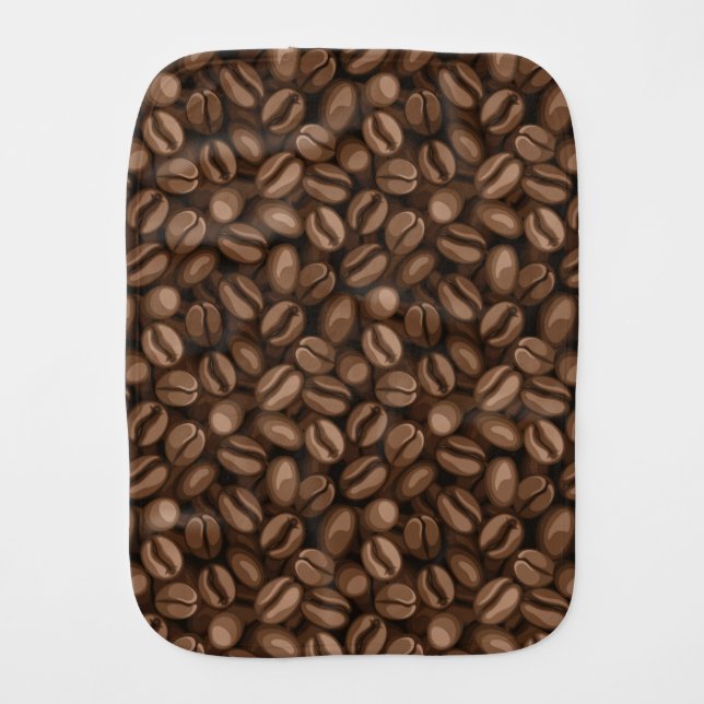 Coffee beans baby burp cloth (Front)