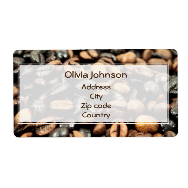 Coffee Beans Background Label (Front)