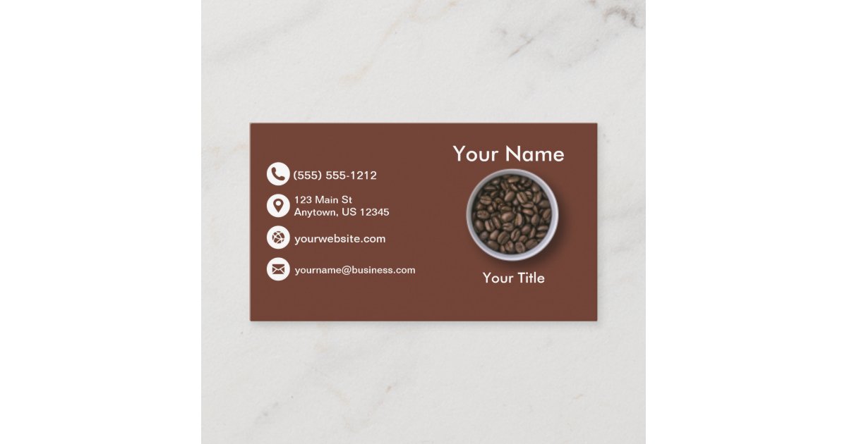 Coffee Beans Business Card Zazzle