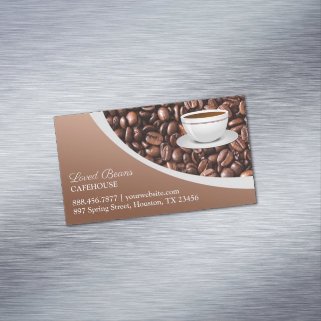 Coffee Beans Business Card Magnet (In Situ)