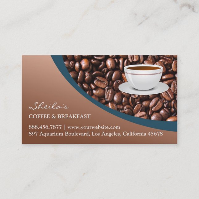Coffee Beans Business Card Template (Front)