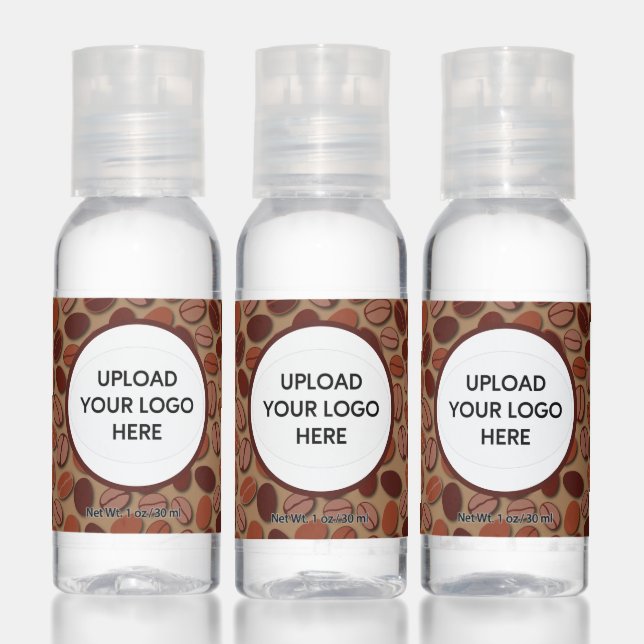 Coffee Beans Cafe Business Logo Name Message Hand Sanitizer (Set)