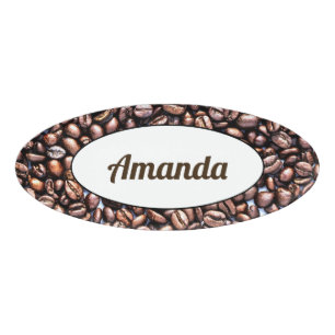 Coffee Beans Cafe Coffee Shop Employee Barista Name Tag