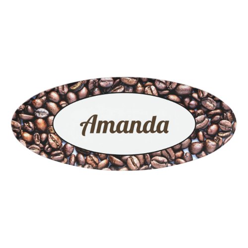 Coffee Beans Cafe Coffee Shop Employee Barista Name Tag