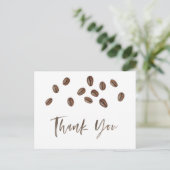 Coffee Beans Caffeine Thank You Postcard (Standing Front)