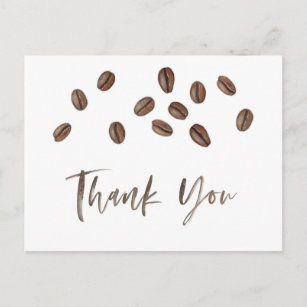 Coffee Beans Caffeine Thank You Postcard