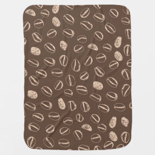 Coffee Beans: Cartoon Doodle Vintage Baby Blanket