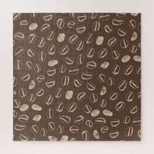 Coffee Beans: Cartoon Doodle Vintage Jigsaw Puzzle
