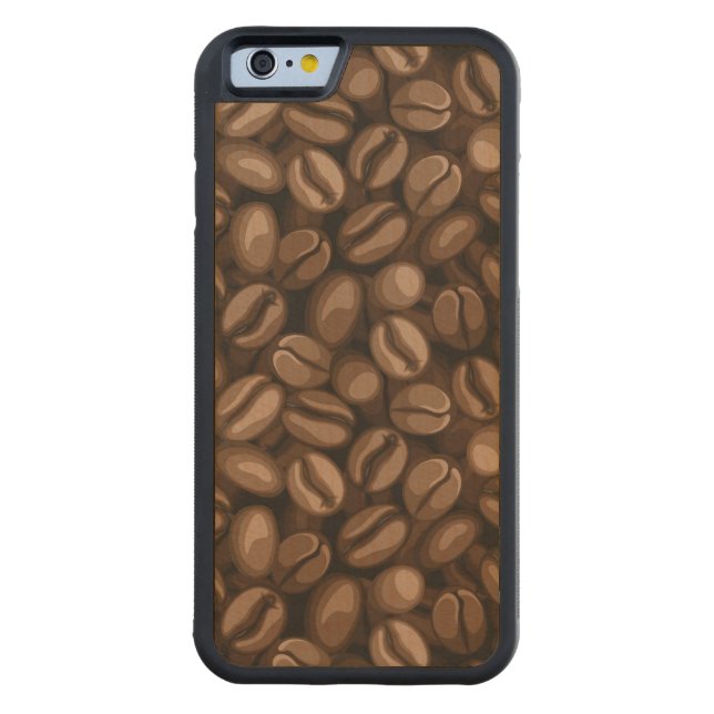 Coffee beans carved wood iPhone case (Back)