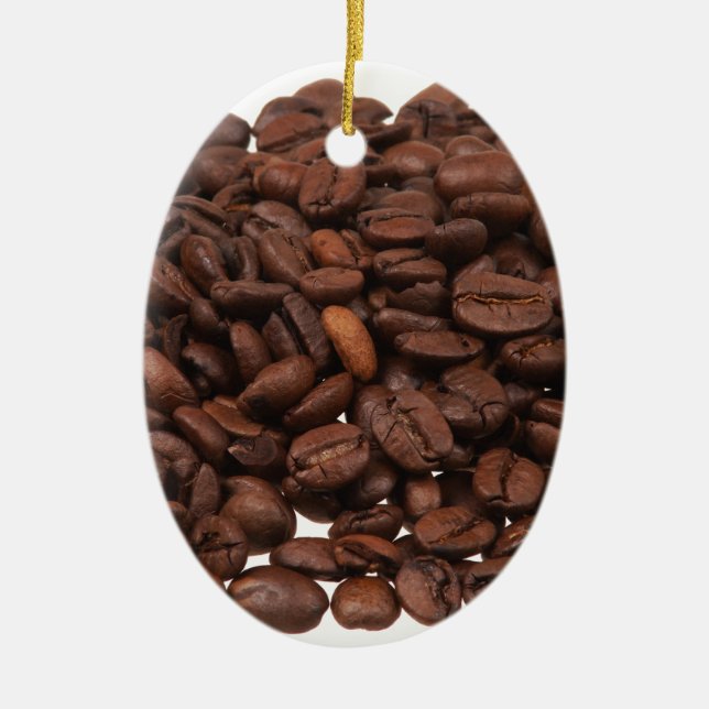Coffee Beans Ceramic Ornament (Front)