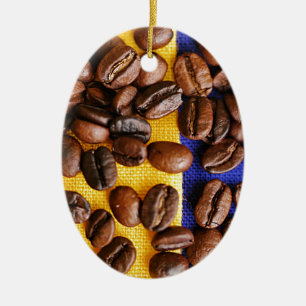 Coffee Beans Ceramic Ornament